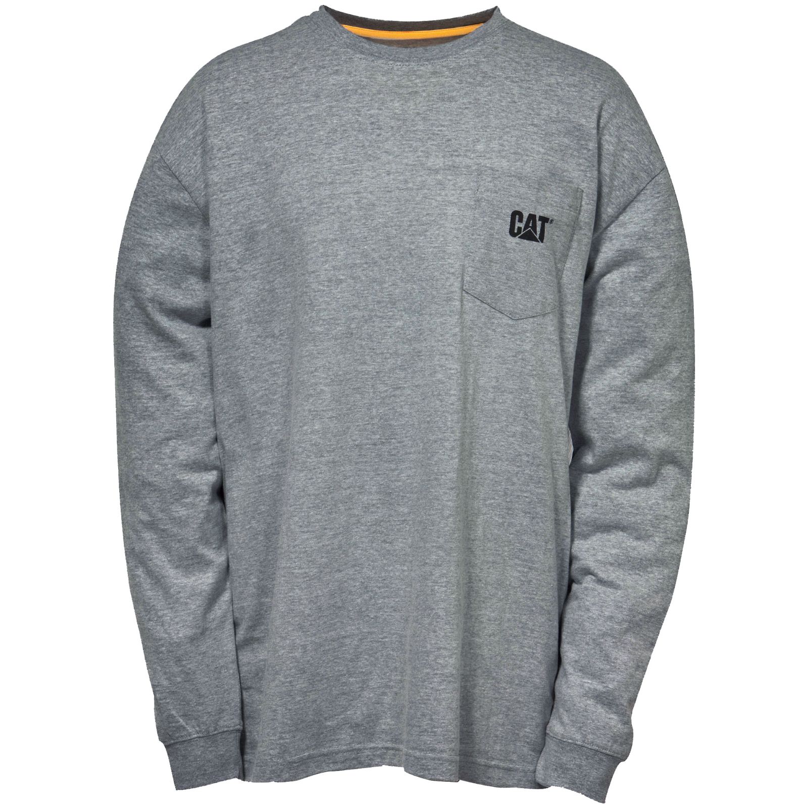 Caterpillar Trademark Pocket Long Sleeve - Mens T-Shirts - Dark Grey - NZ (973RPQYUL)
